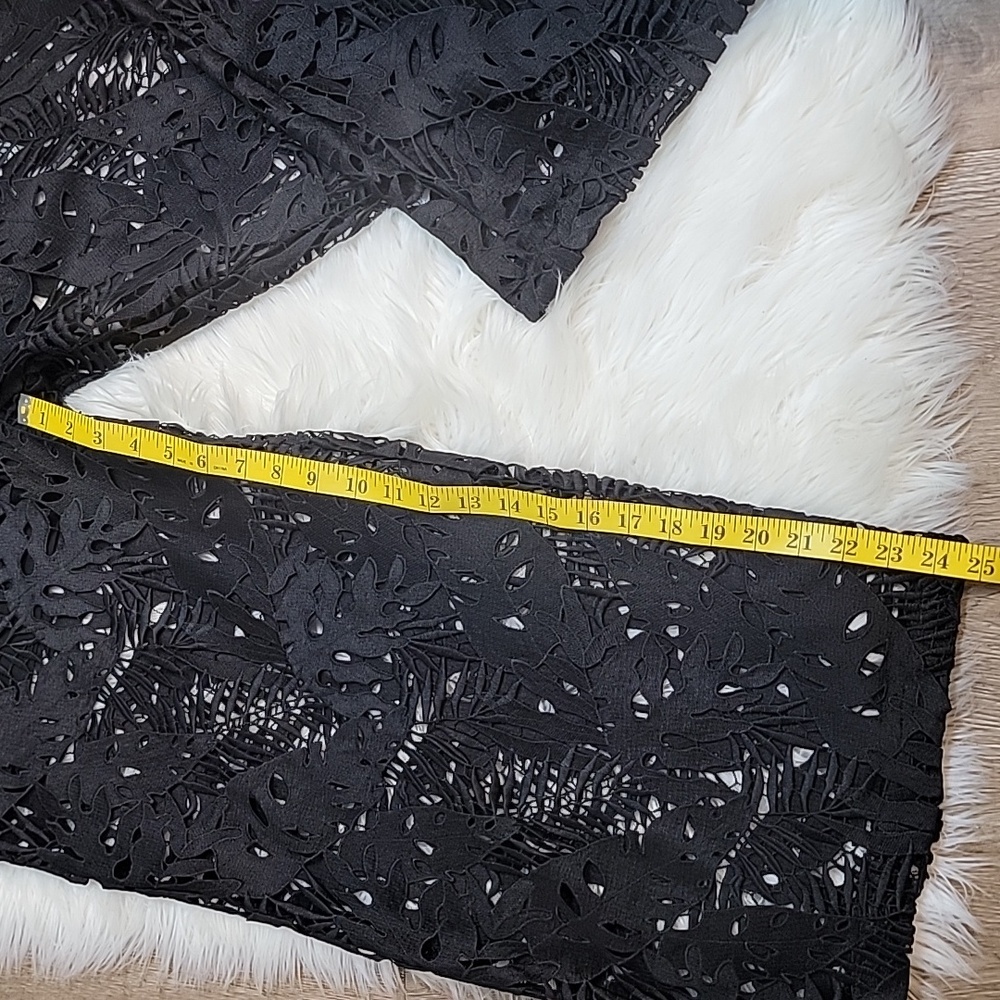 Sophisticated Black Wide Leg Lace Pants - Picture 8 of 8